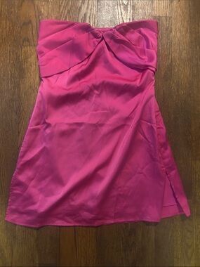 Strapless Fuchsia Pink Cocktail Dress